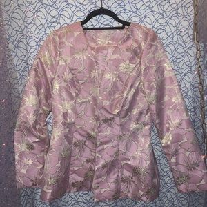 Sakura Metallic Embroidered Blazer & Shorts Set